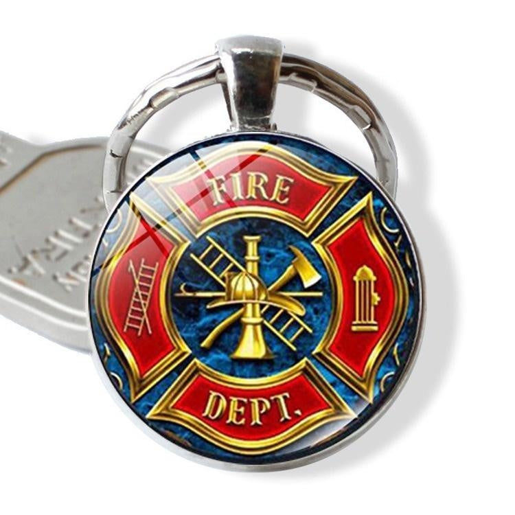 Metal/Glass Fire Fighter Keyring