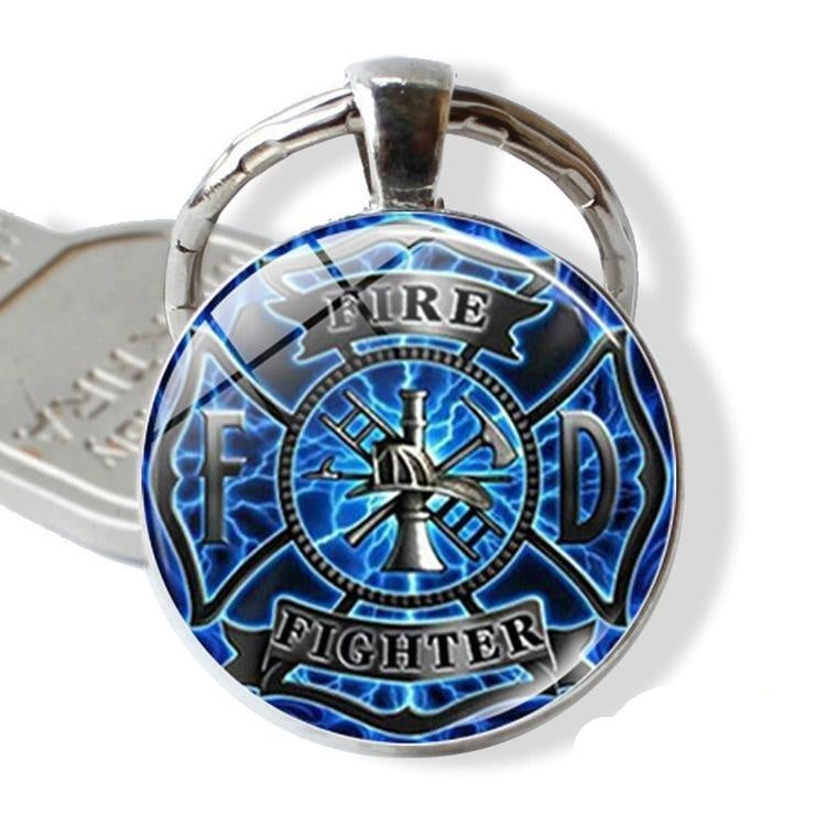Metal/Glass Fire Fighter Keyring