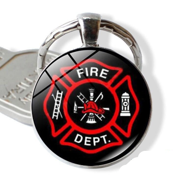 Metal/Glass Fire Fighter Keyring