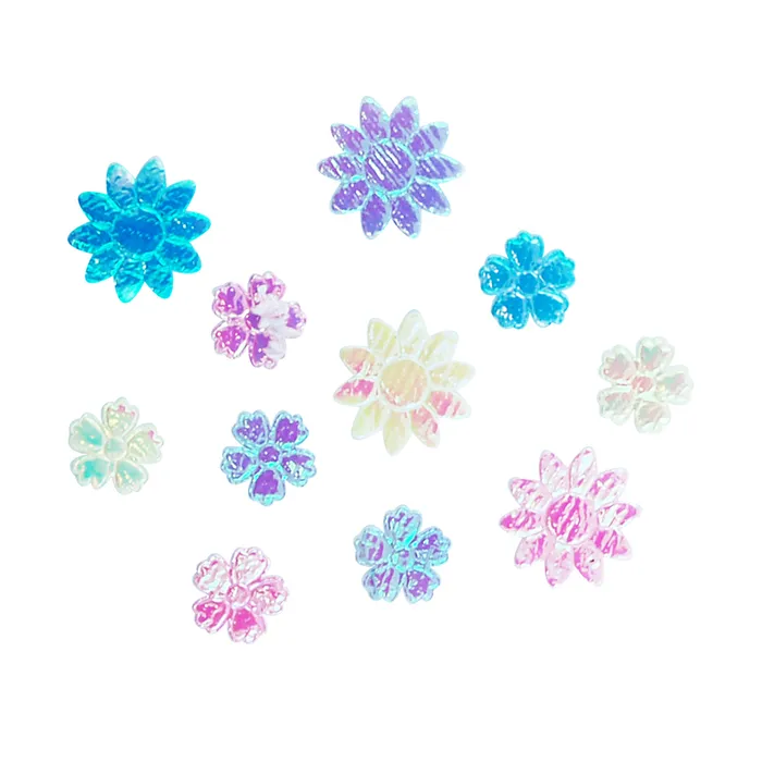Mixed Puffy Flowers Embellishments 160pcs