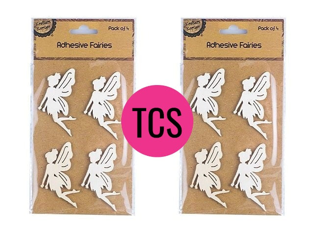 Adhesive Wooden Fairy Embellishment