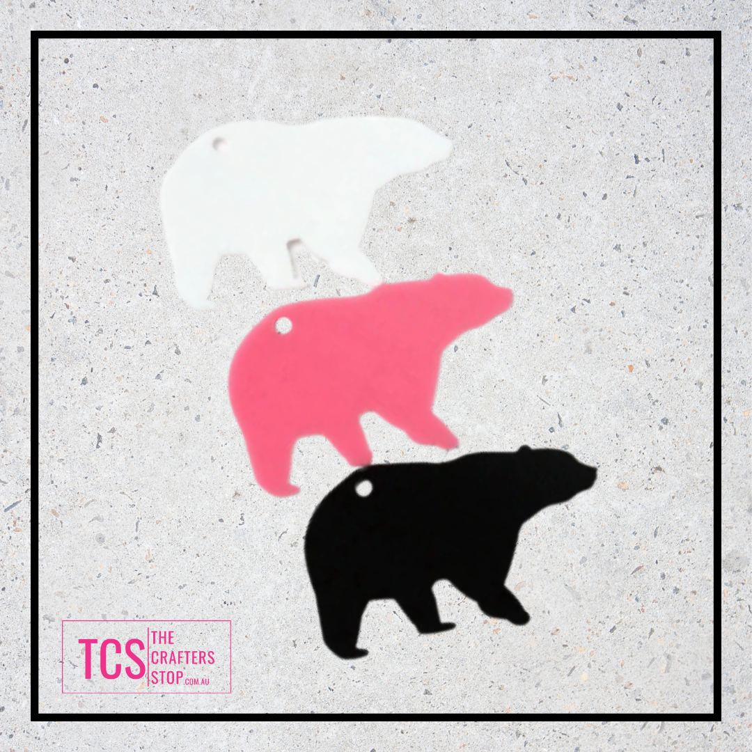 Acrylic Bear Shape Blank 76mm