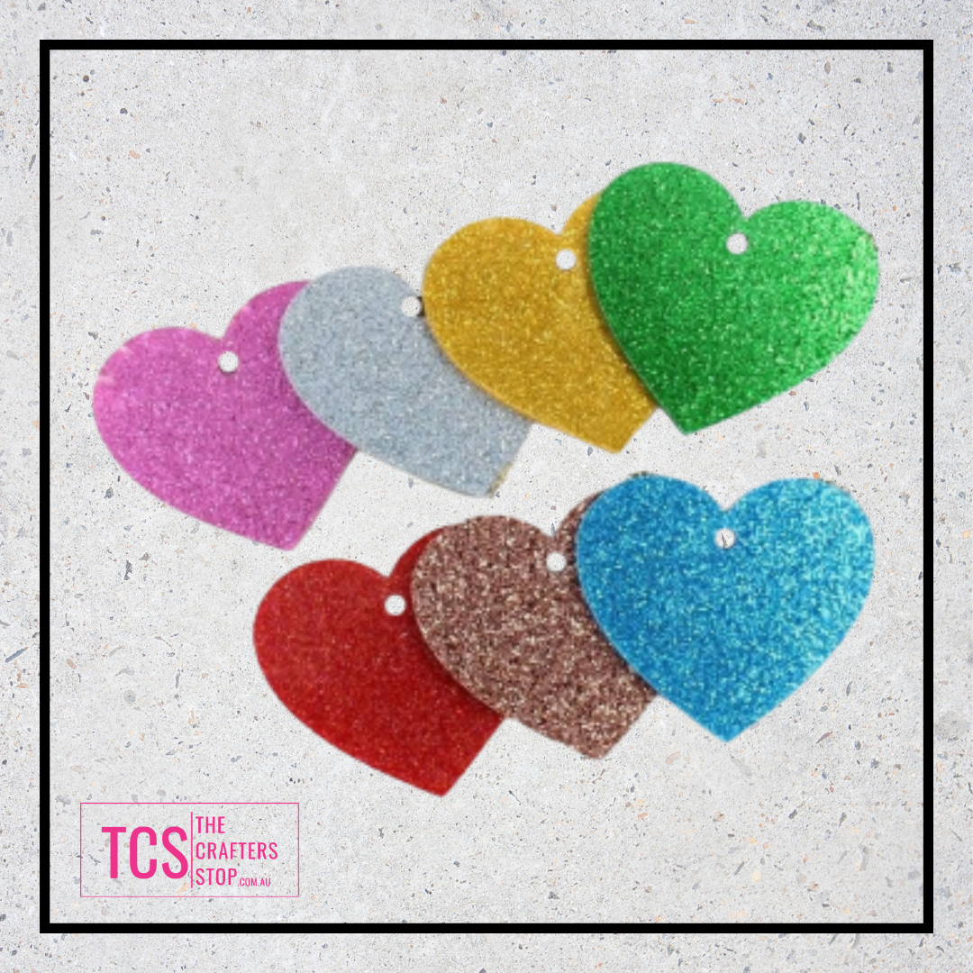 Acrylic Glitter Heart Shape Blank