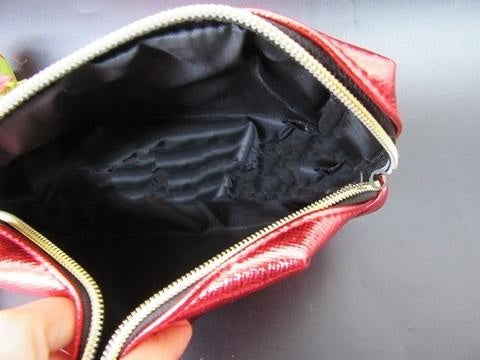 Red Leatherette Makeup Bag