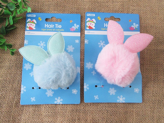 Easter Bunny Pom Pom Hair Tie