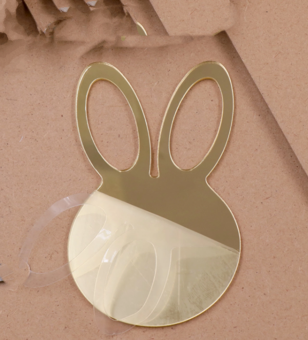 Mirror Acrylic Easter Bunny Blank Ornament