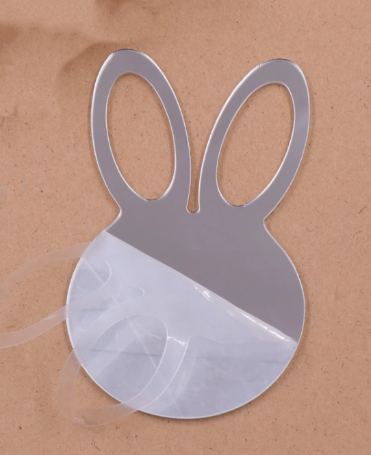 Mirror Acrylic Easter Bunny Blank Ornament
