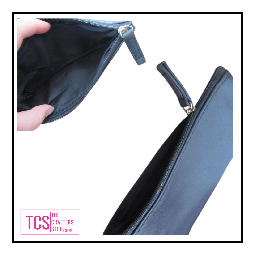 Black Leatherette Pencil/Makeup Case