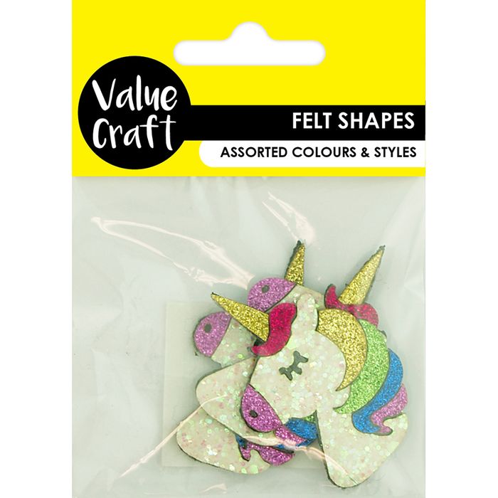 Cute Felt Unicorn Embellishments - 3 pcs