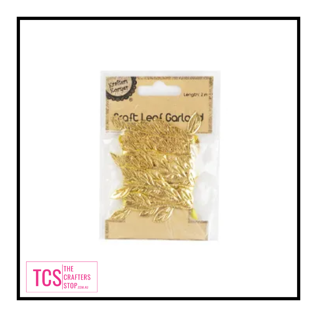 2m Metallic Leaf Garland - Gold or Silver