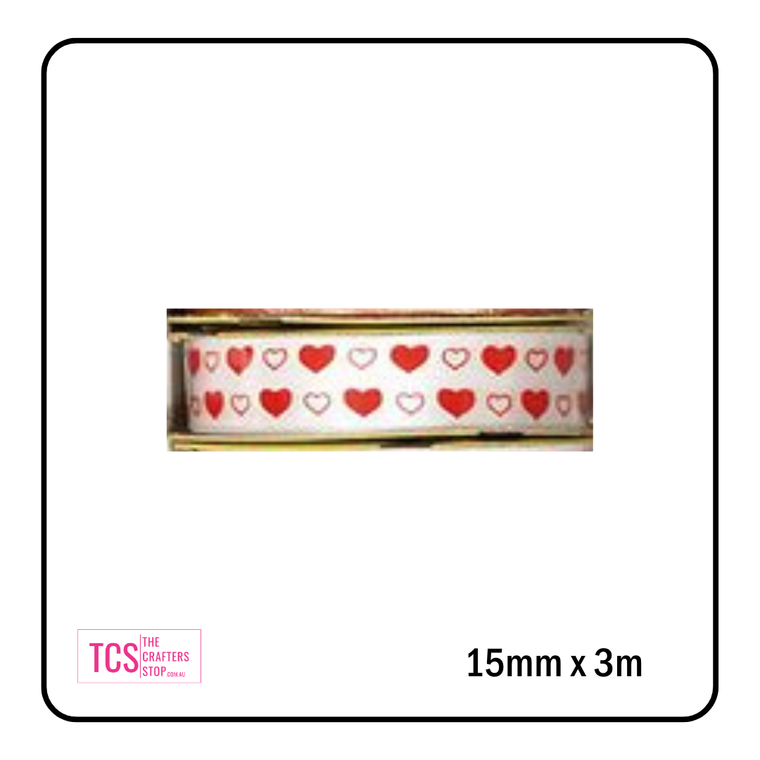 Assorted Valentines Day/Love Themed Satin Ribbon