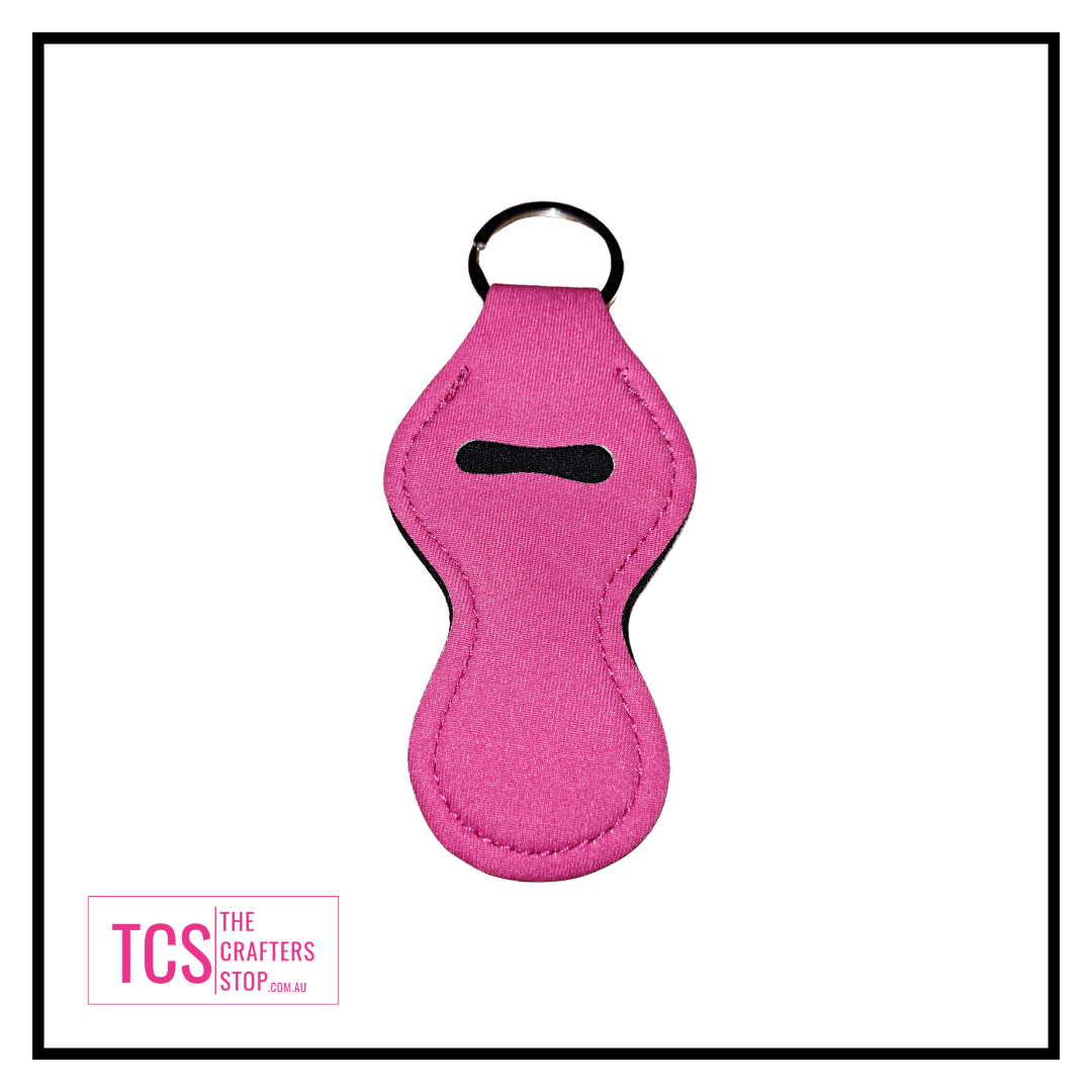 Neoprene Chap Stick or Lip Balm Holders with Keyring