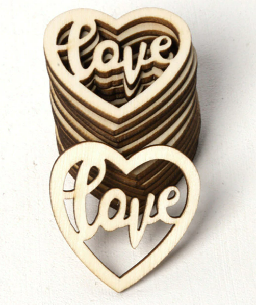 Wooden Laser Cut-outs - Wedding/Love Theme