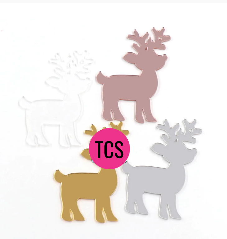 Acrylic Mirror Christmas Reindeer Blank
