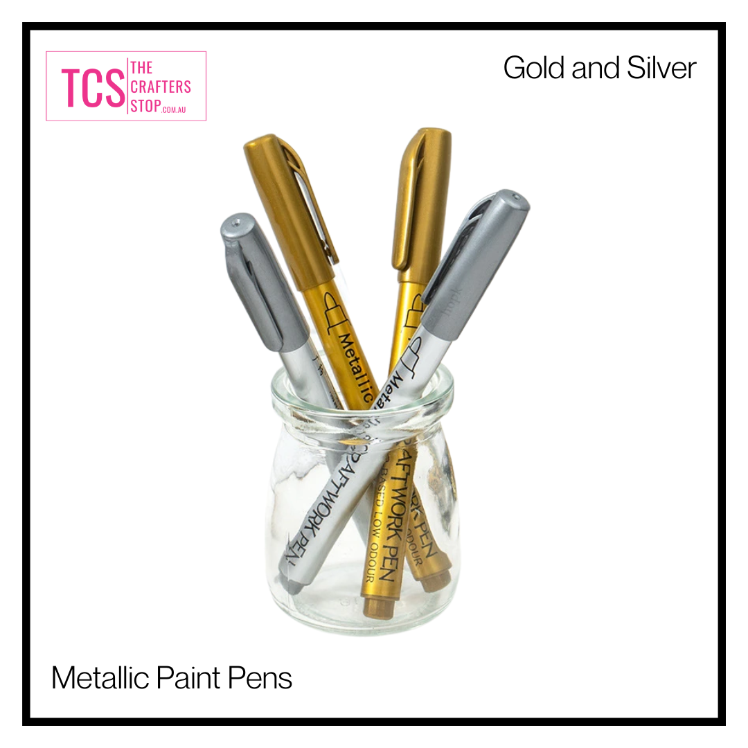 High Gloss Metallic Paint Markers (Gold, Copper & Silver)
