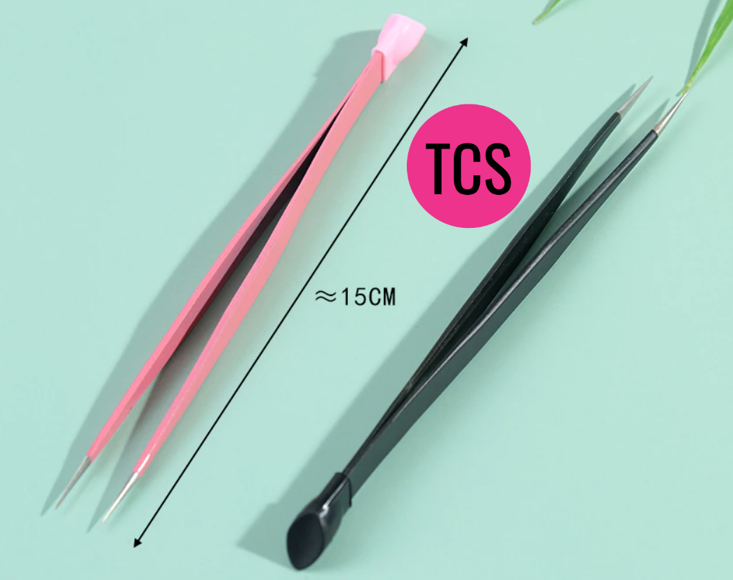 Long Handled Tweezers with Squeegee End (2in1)