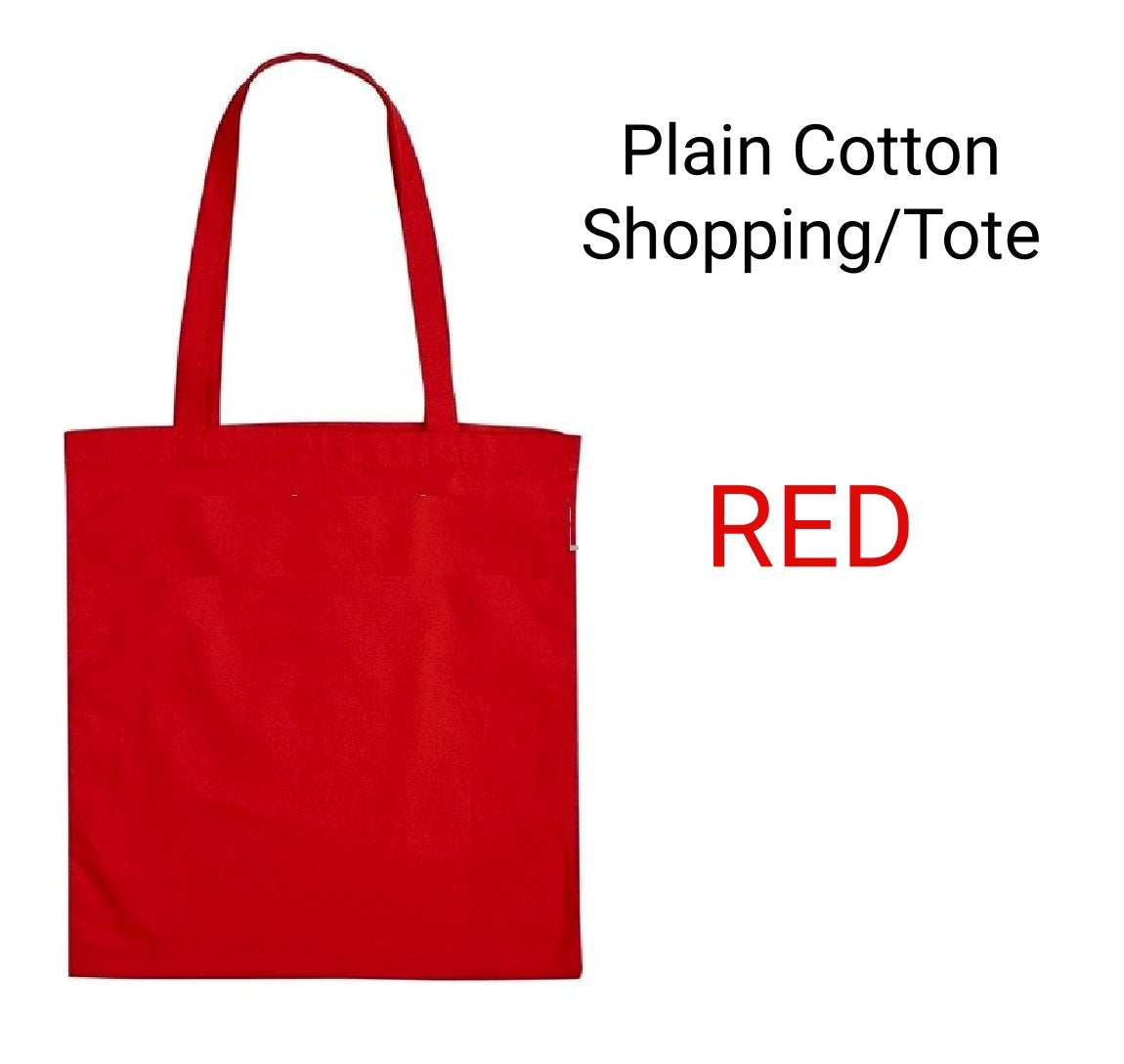 Plain Cotton Shopping/Tote Bags - Different colours