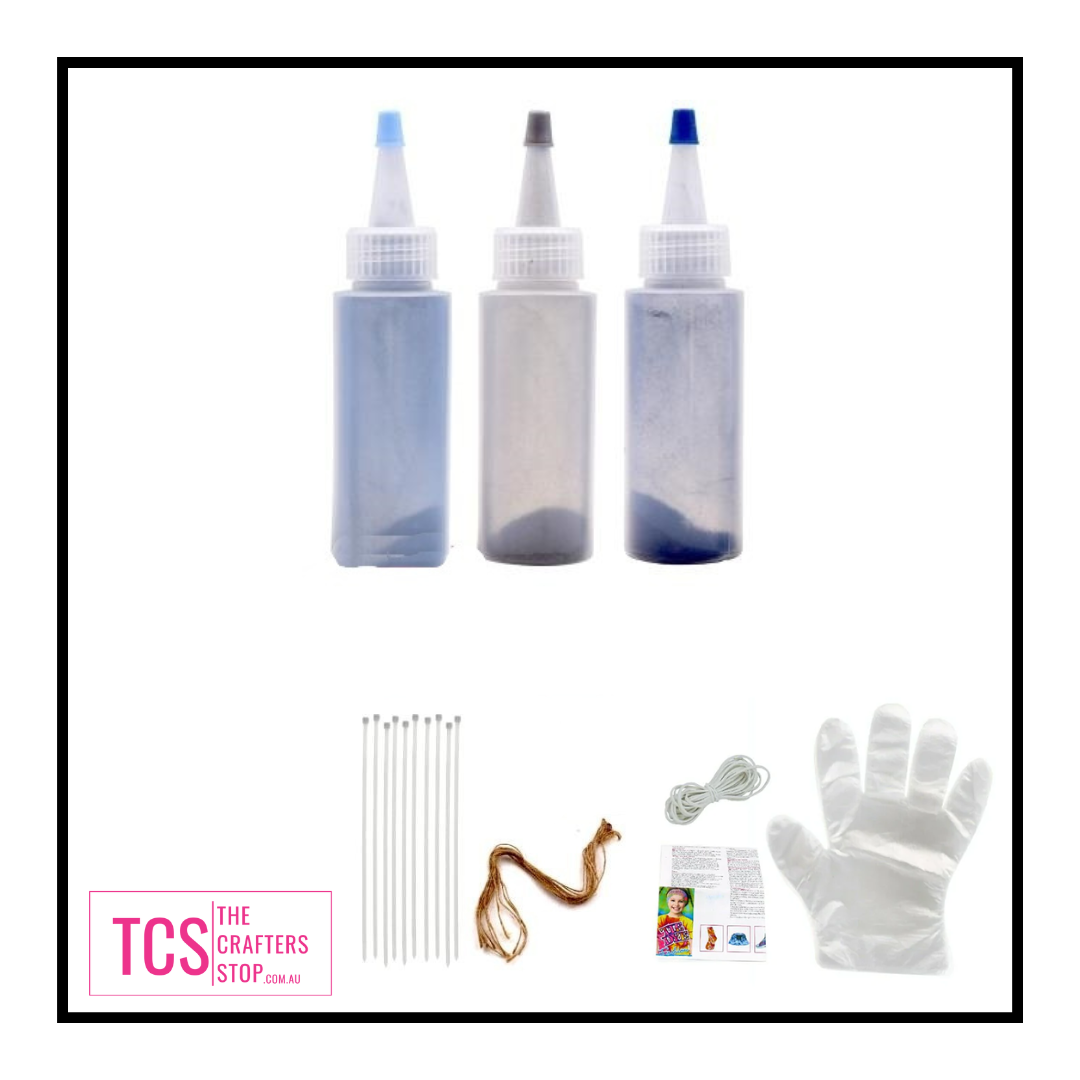Tie Dye Kit - 3 Colours (Sky Blue/Gray/Indigo)