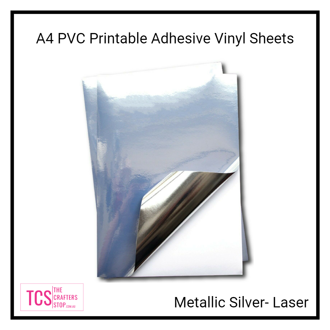 Gold/Silver PET Printable Metallic Laser Adhesive Vinyl A4 Sheets