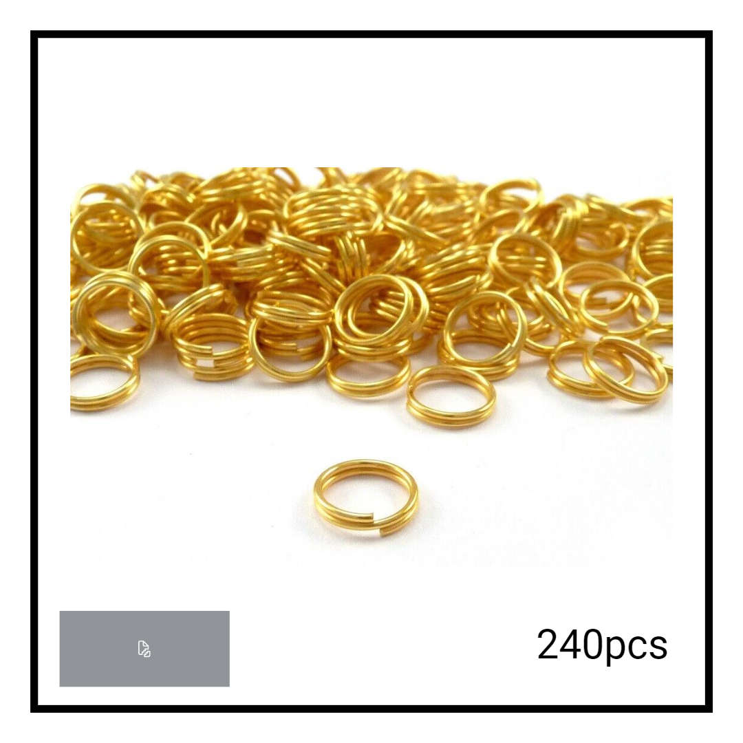 6/8mm Gold Split Rings (240 Pack)