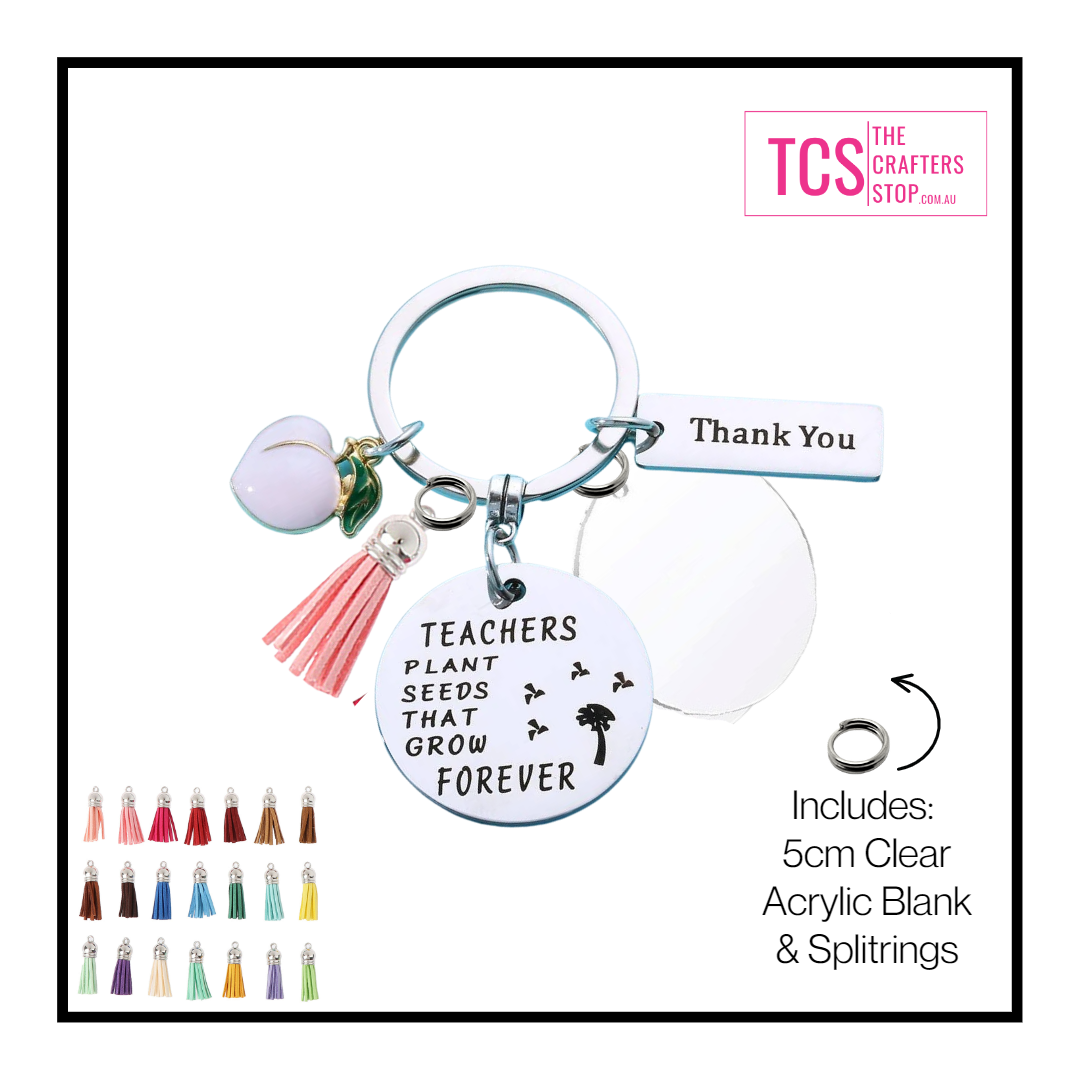 Teachers Metal Keyrings wit Acrylic Blank