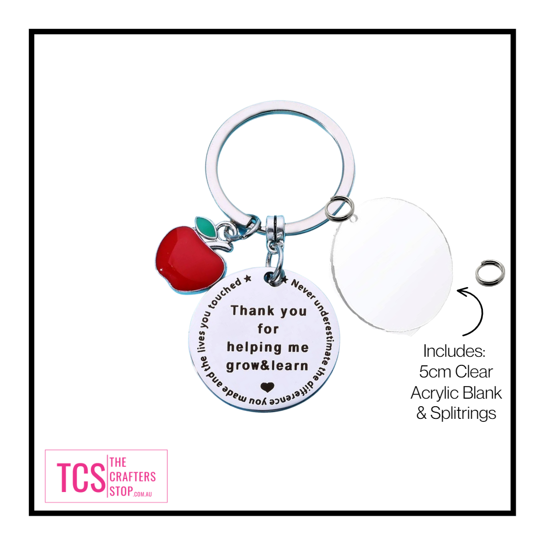 Teachers Metal Keyrings wit Acrylic Blank