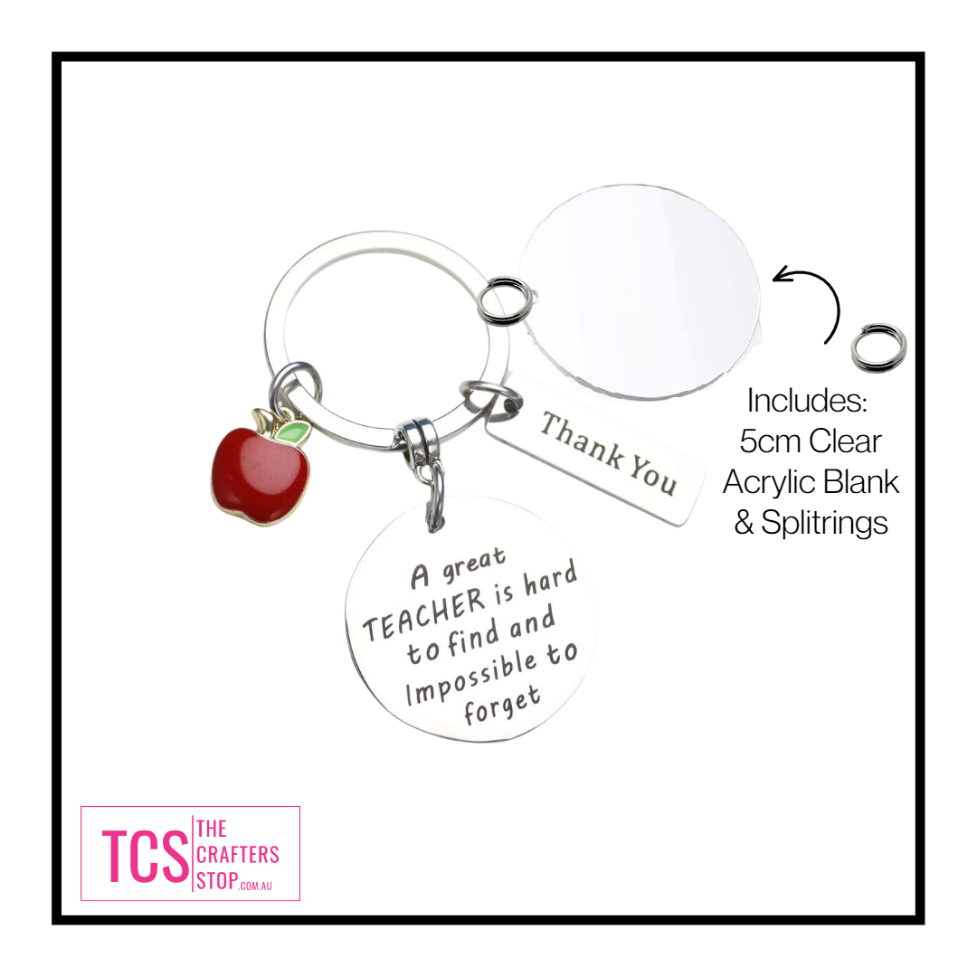 Teachers Metal Keyrings wit Acrylic Blank