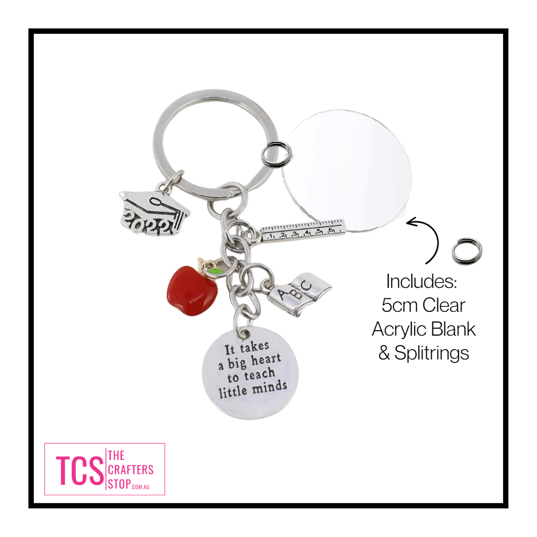 Teachers Metal Keyrings wit Acrylic Blank