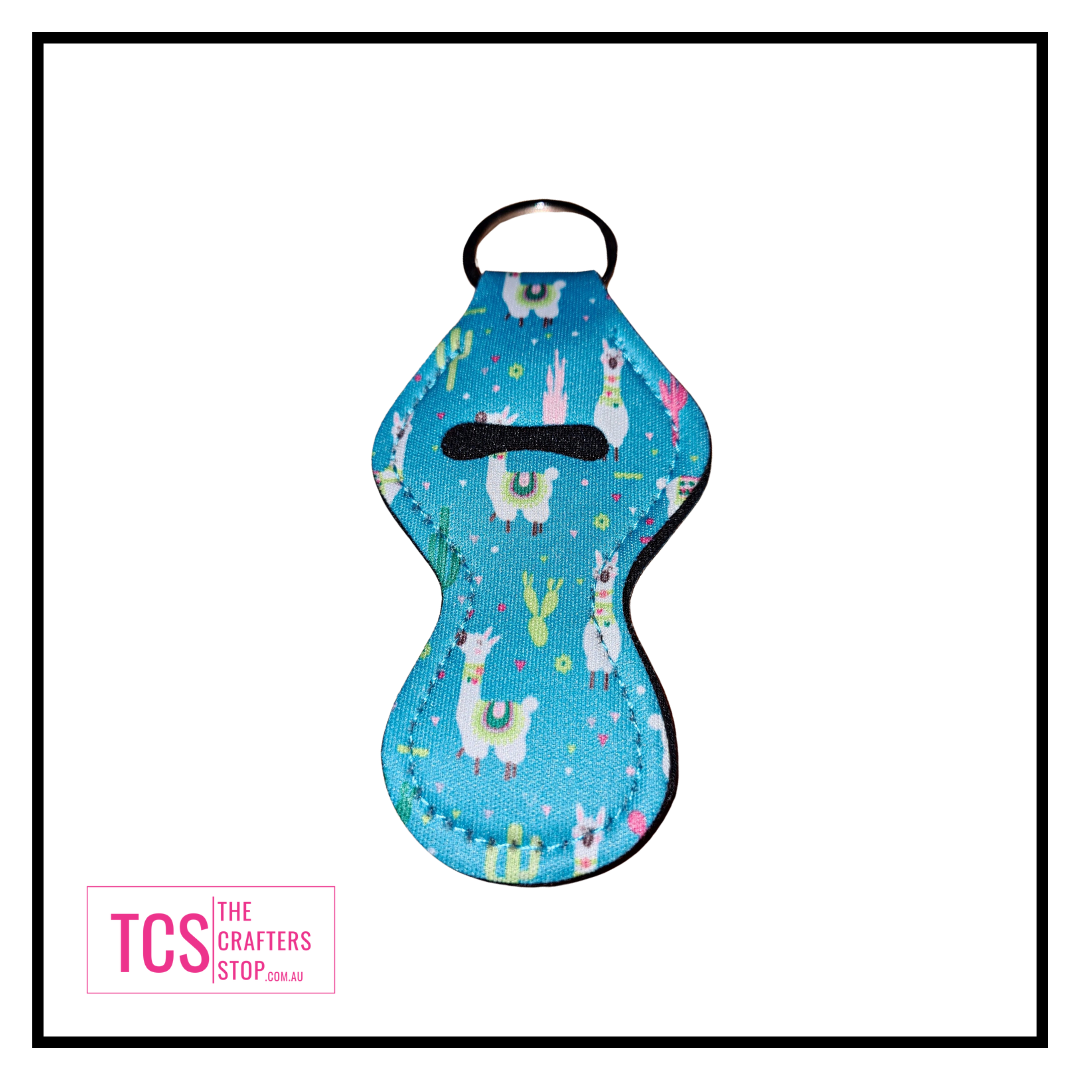 Neoprene Chap Stick or Lip Balm Holders with Keyring