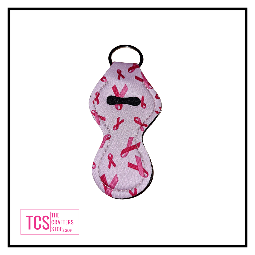Neoprene Chap Stick or Lip Balm Holders with Keyring