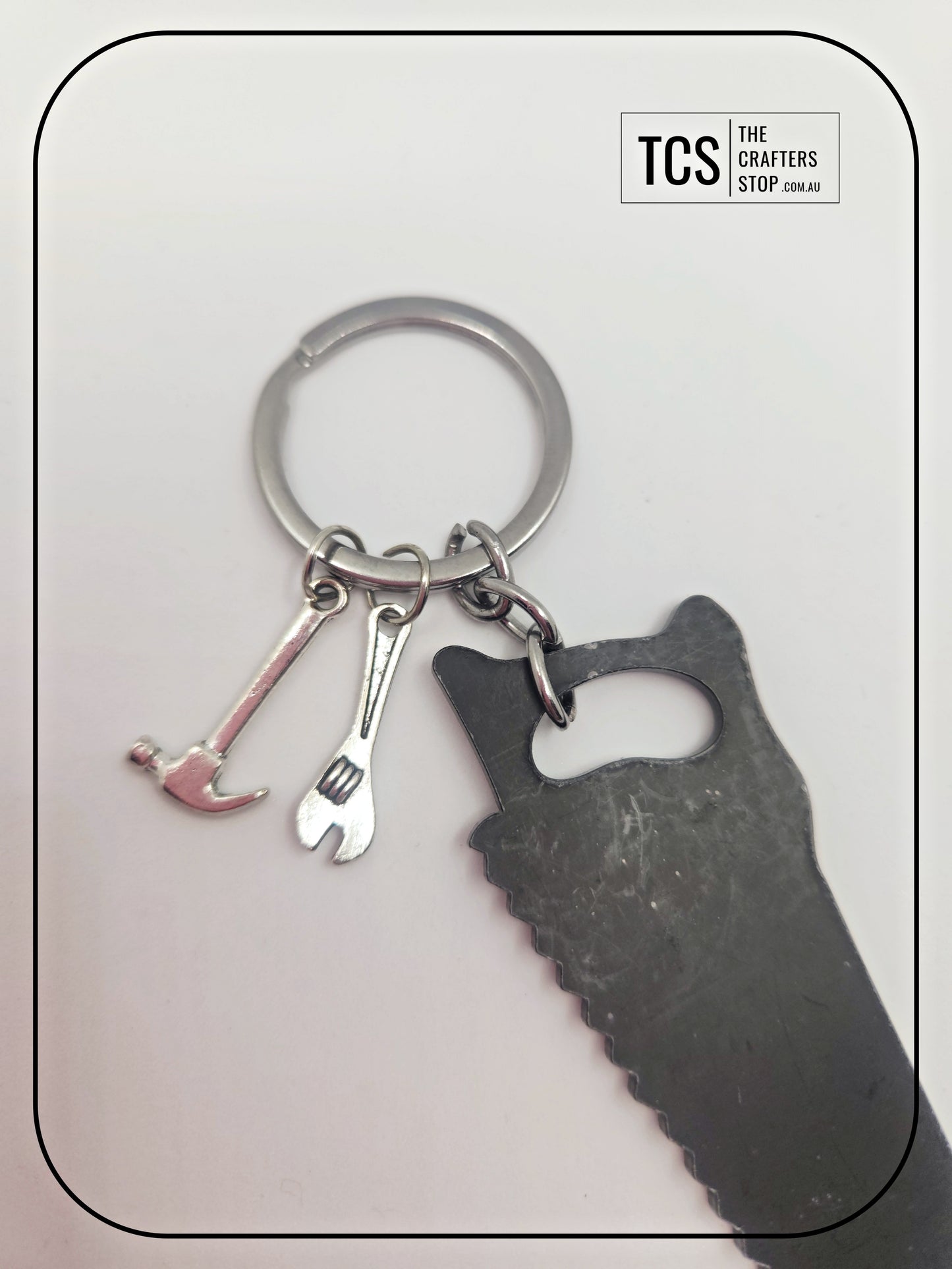 Metal Charm Tool Keyring with Acrylic Blank (Father's Day)