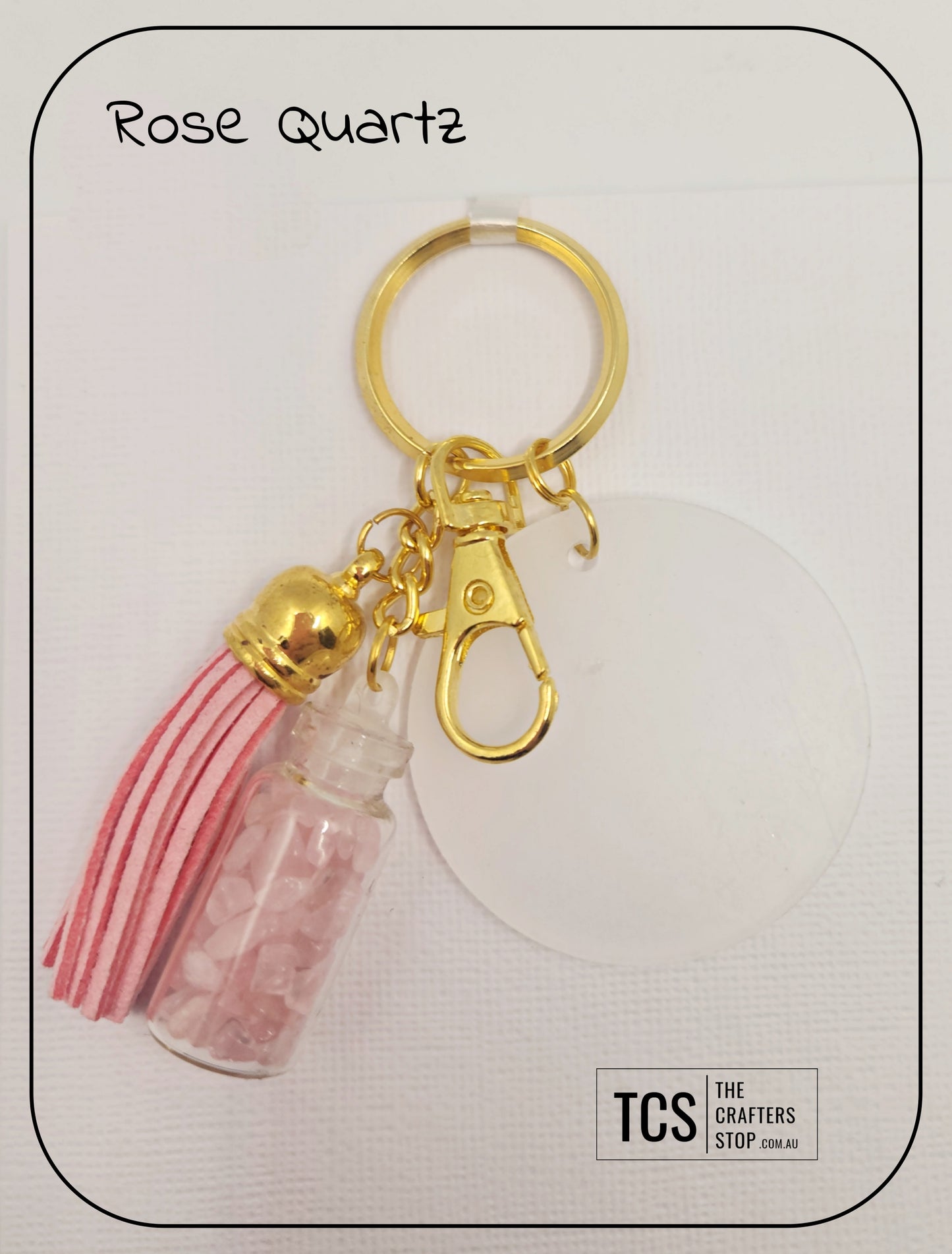 Premium Crystal Chip Keyring with Acrylic Blank