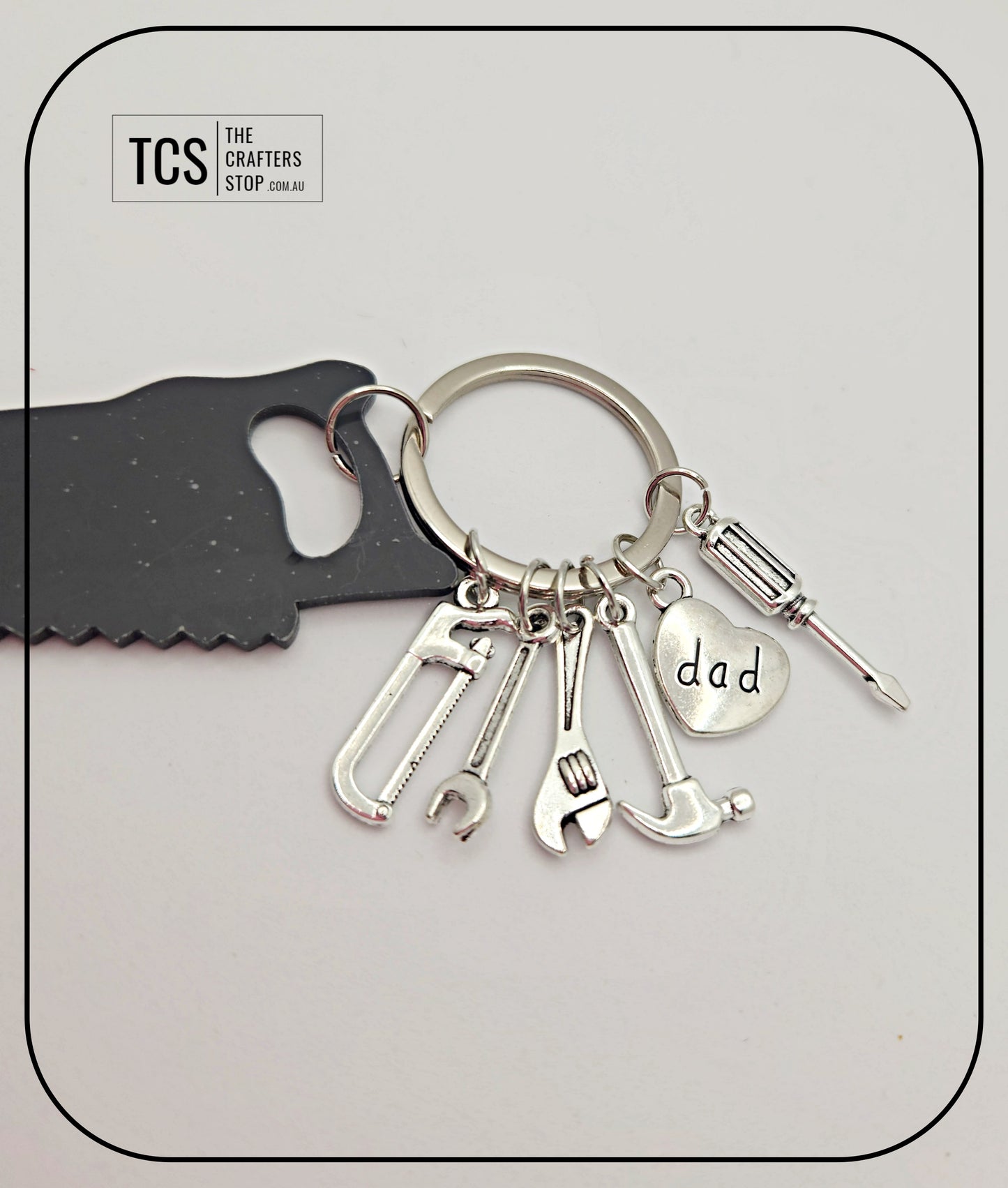 Metal Charm Tool Keyring with Acrylic Blank (Father's Day)