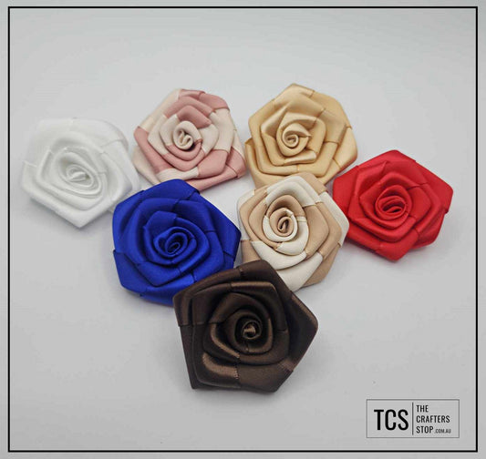 Large Fabric Roses Craft Flowers (X5 Pack)