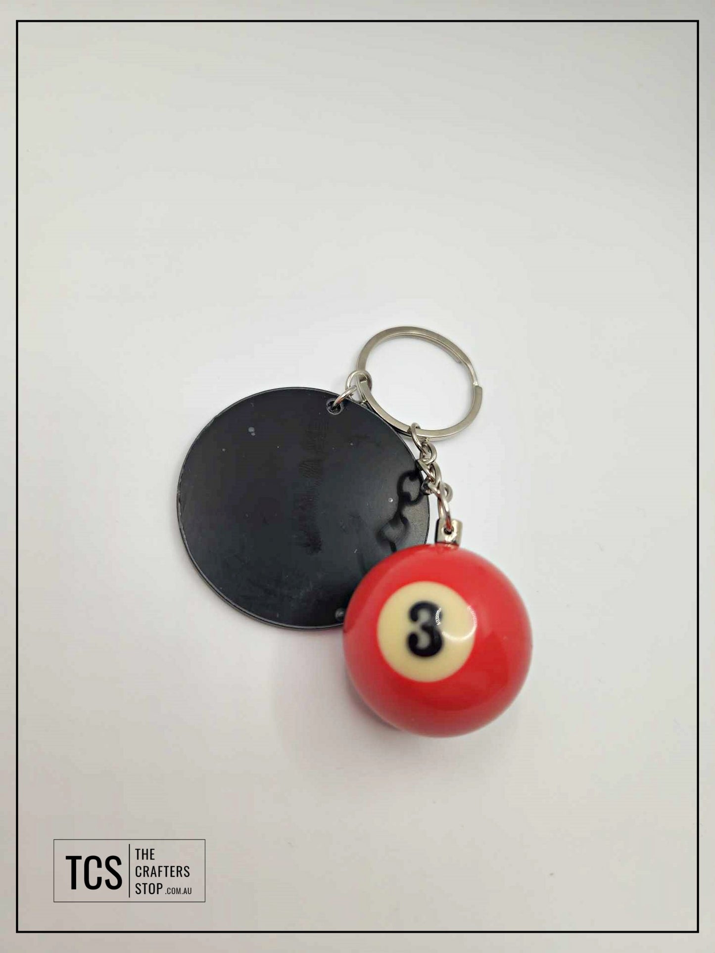 Eight Ball/Snooker Acrylic Keyring (Fathers Day Gift)