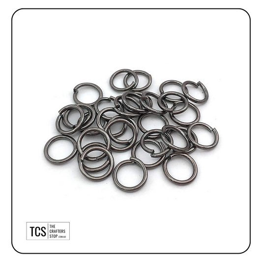 5mm Black/Grey Open Jump/Split Rings