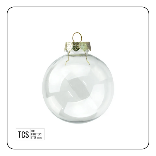 8cm Clear Christmas Baubles