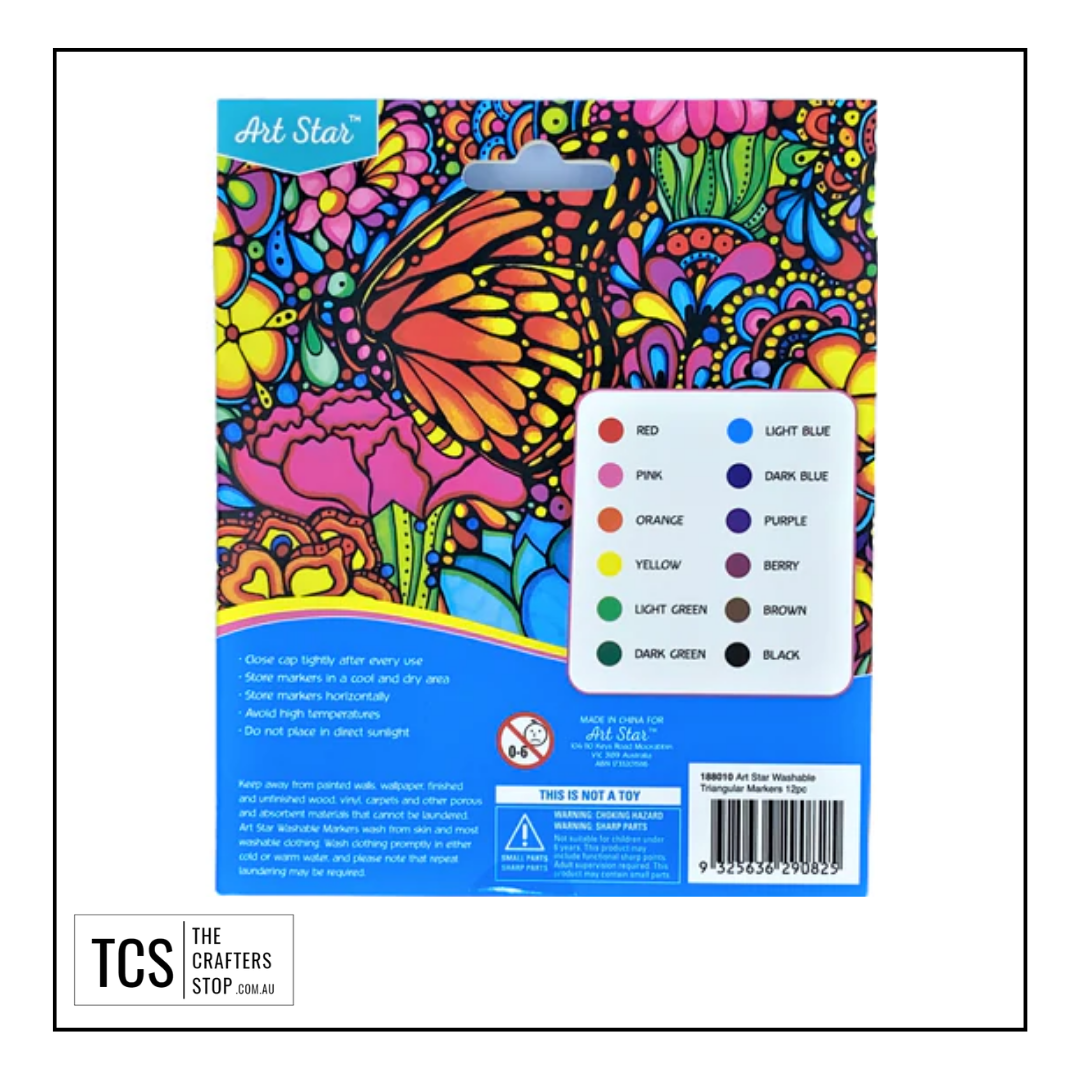 Washable Triangular Markers (12 Pack)