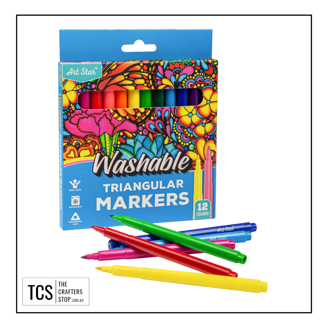 Washable Triangular Markers (12 Pack)