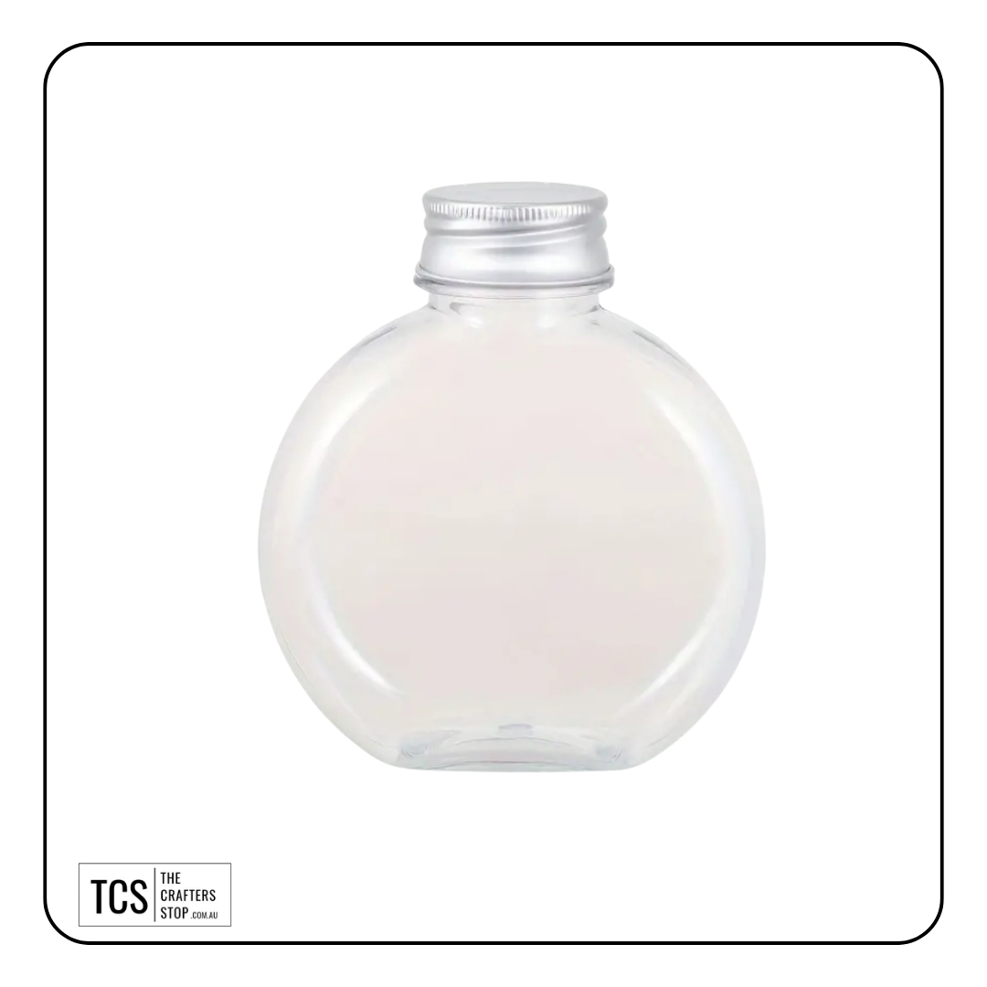 Decorative Flat Round Plastic Bottle