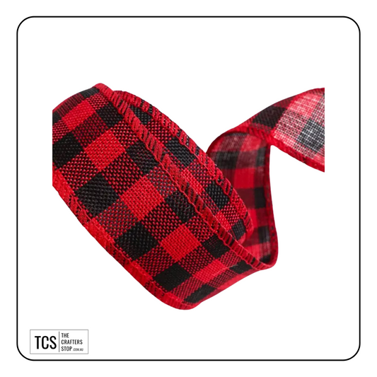 Red/Black Plaid Ribbon (6m)