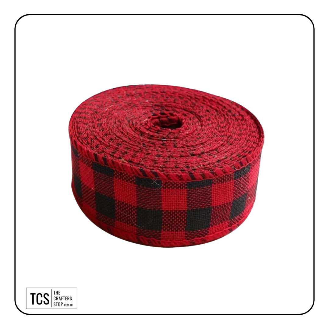 Red/Black Plaid Ribbon (6m)