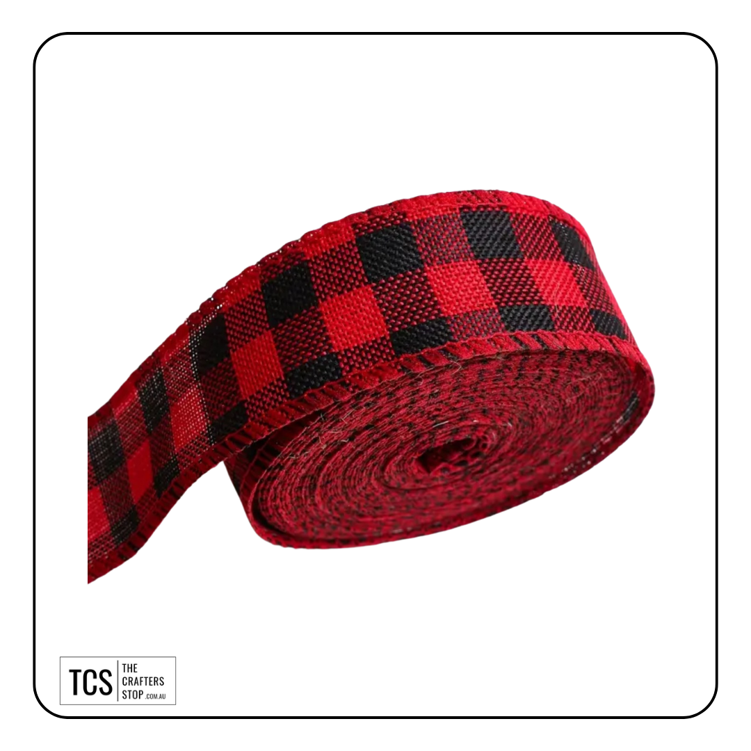Red/Black Plaid Ribbon (6m)