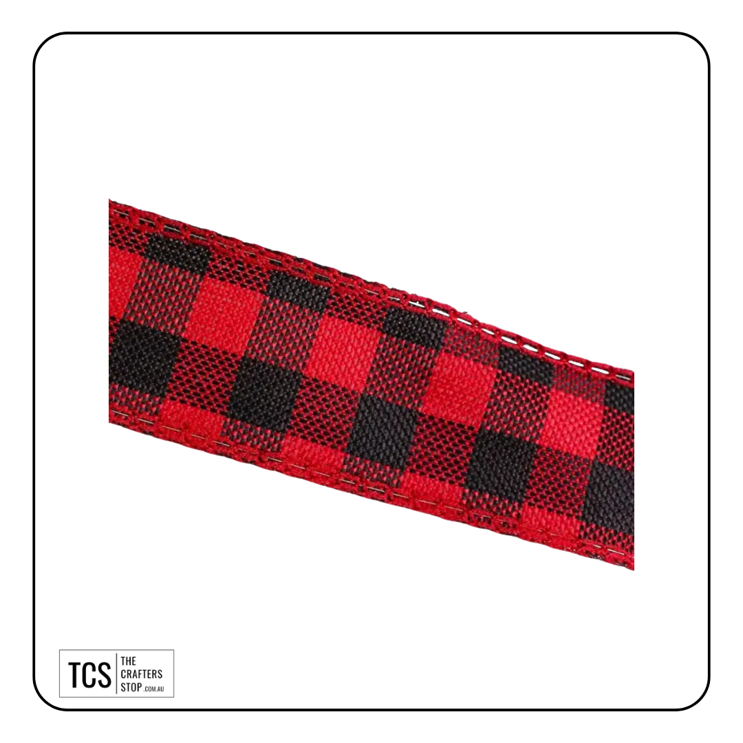 Red/Black Plaid Ribbon (6m)