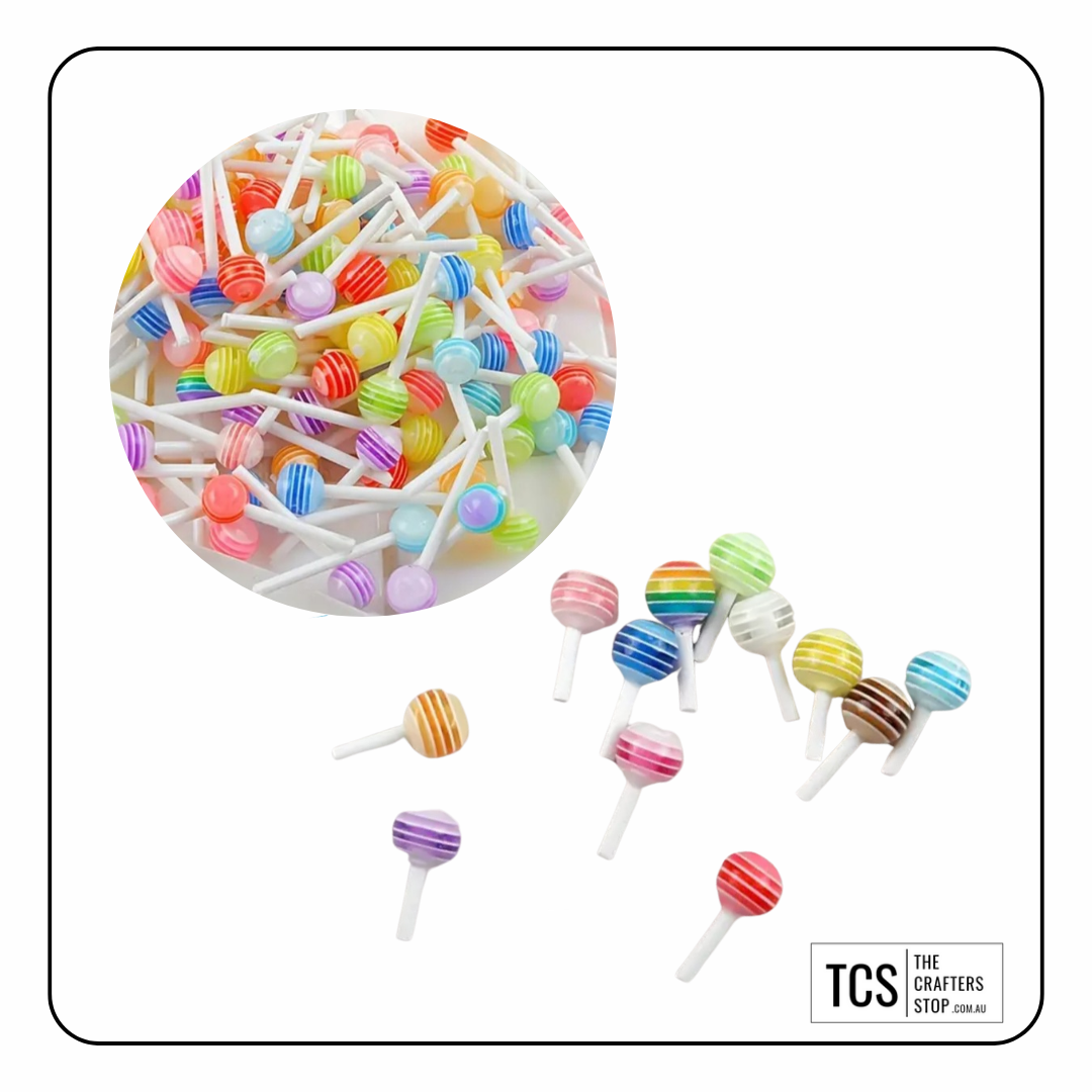Mini Resin Craft Lolliepops (X20)