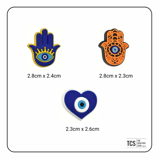 Evil Eye Hamsa Hand Themed Focal Beads