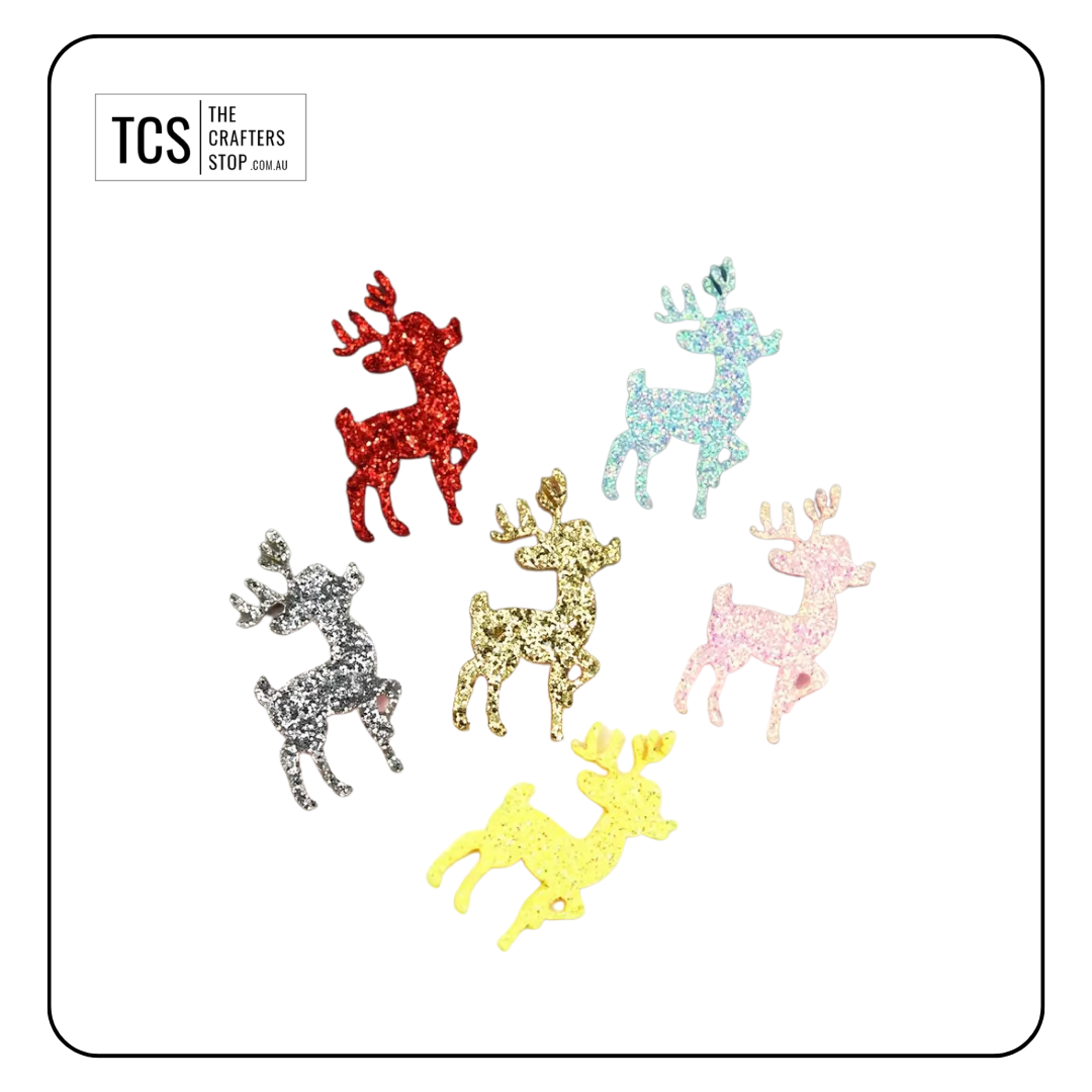 Christmas Glitter Reindeer Embellishments