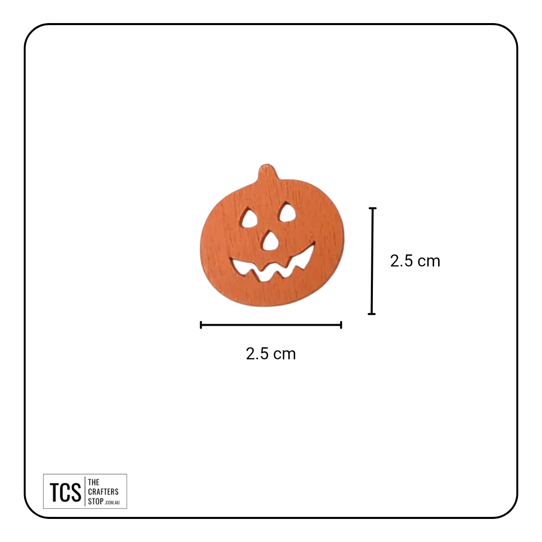 Wooden Pumpkin Halloween Embellishments