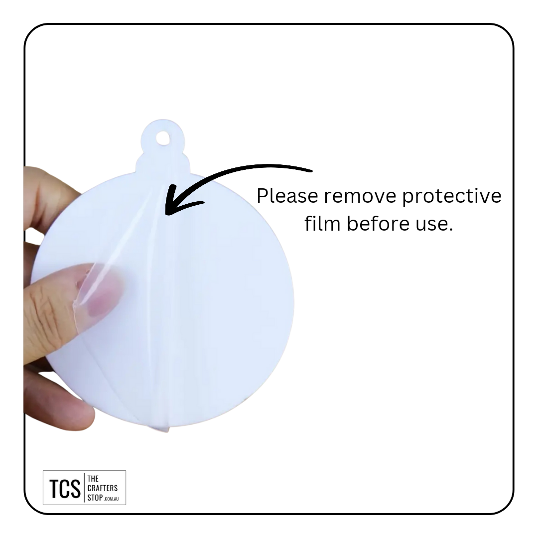 White Acrylic Round Christmas Bauble Blanks 76mm
