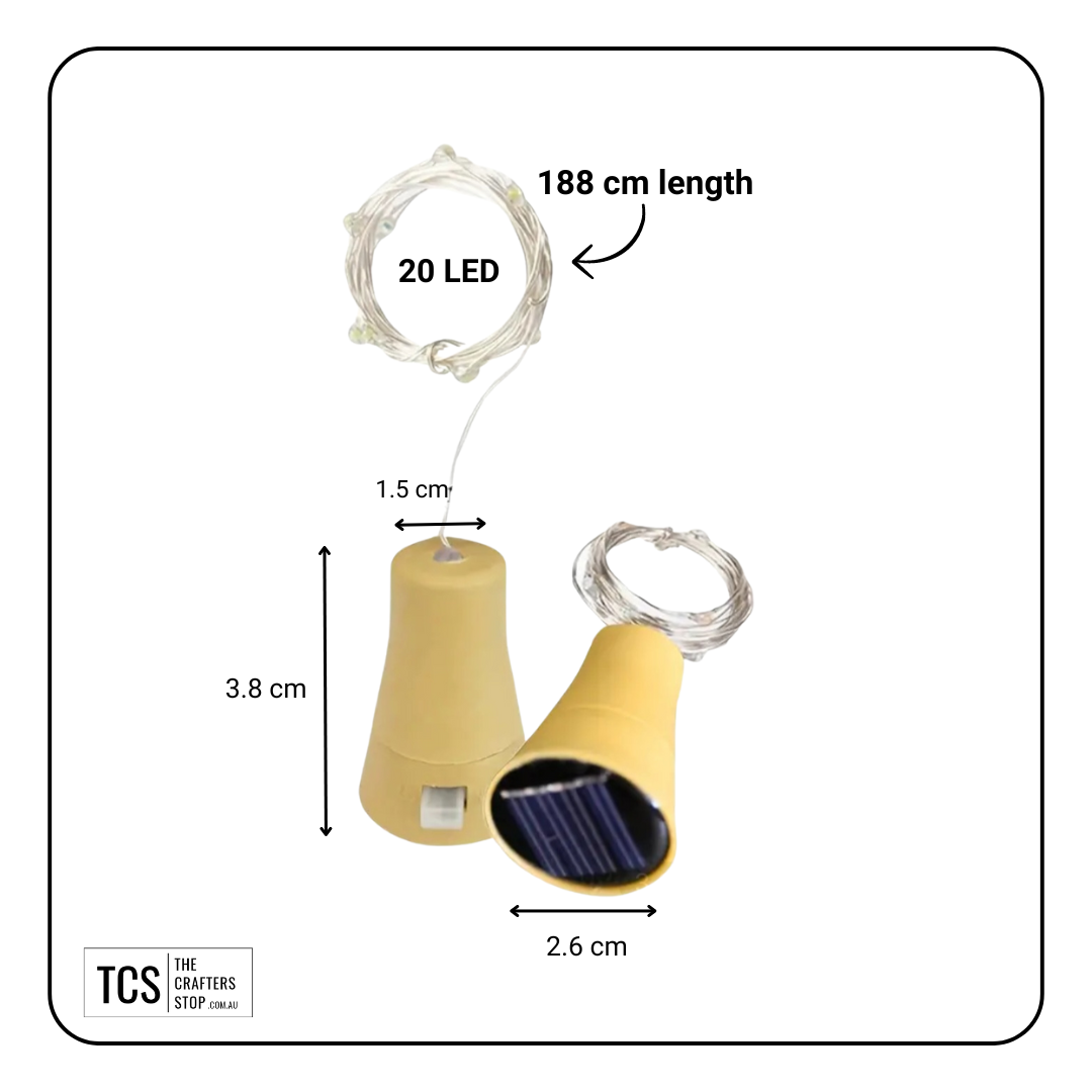 2m Solar Bottle Copper Wire LED Lights (2 Colours)